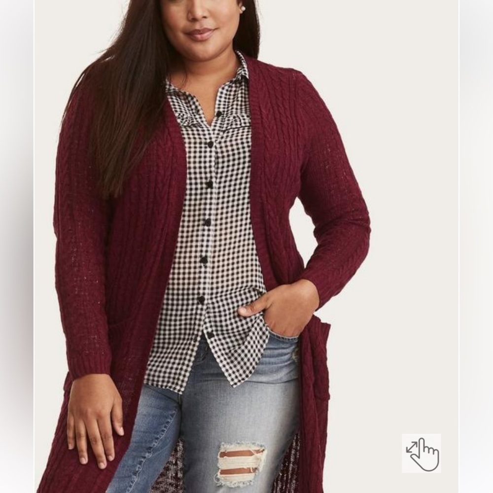 Torrid Duster Open Front Sweater - image 2